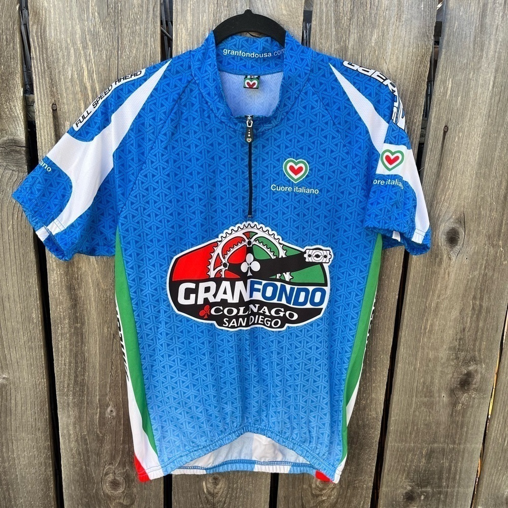 Women's Cuore Italiano Jersey Shirt Multicolor XL Visible Pocket 1/4 Zip 2011